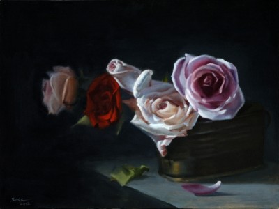 Still Life Painting : SL071_Roses_01_SivaNyayapathi_12x16in